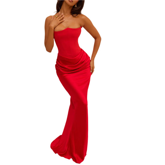 Slim Tube Top Long Dress Sexy Fashion