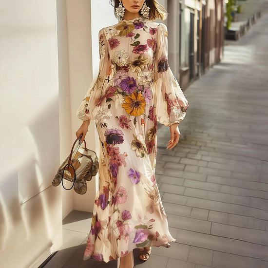 Robe Élégance Florale Légère - Design Raffiné Motif Végétal