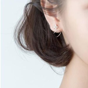 Boucles d'Oreilles Papillon Diamant Argent - Bijoux Luxe Femme Élégant