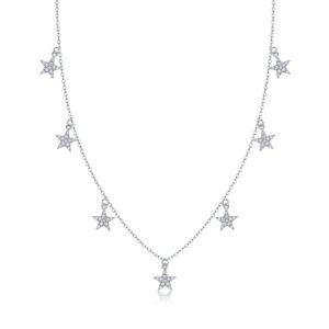 Ensemble Pendentif Diamant Moissanite - Argent Sterling S925 Plaqué Platine