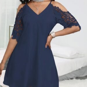 Robe d'Été Légère Polyester - Col V Bretelles Élégante